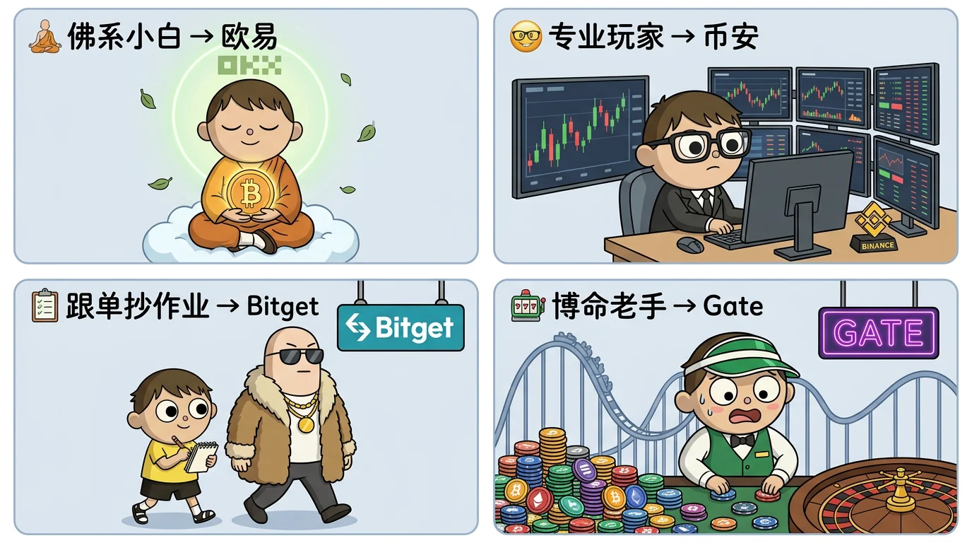 新手第一次买币，选哪个交易所不会被坑？欧易、币安、Bitget、Gate 大白话对比（配图 4）